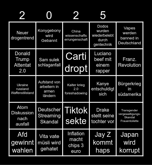 2025 Bingo Card