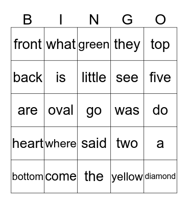 Bingo - 1  Bingo Card