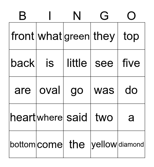 Bingo - 1  Bingo Card