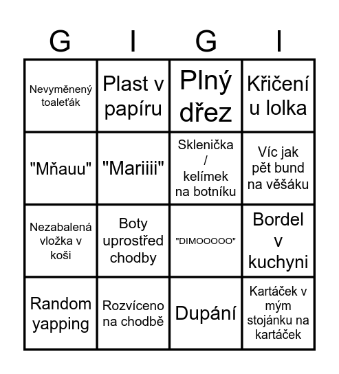 Krystal bingo Card