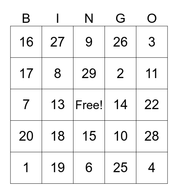 KIP-Connect January 2025 Bingo Card