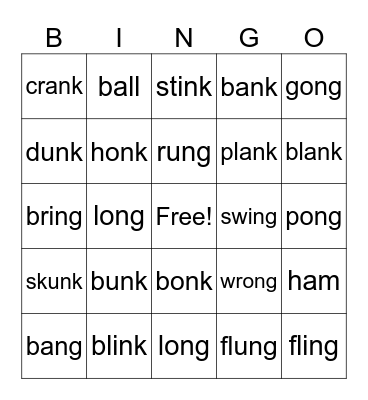 Glued Sounds Bingo Card