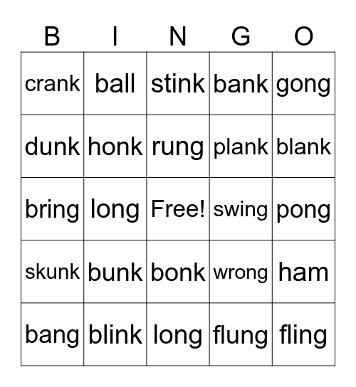 Glued Sounds Bingo Card