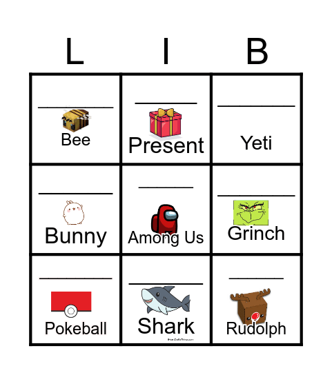 Library Hunt Bingo Card