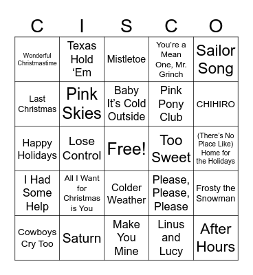 ETC End of Year Musical Bingo Card