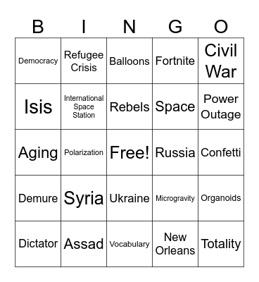 CNN 10 12/10/24 Bingo Card