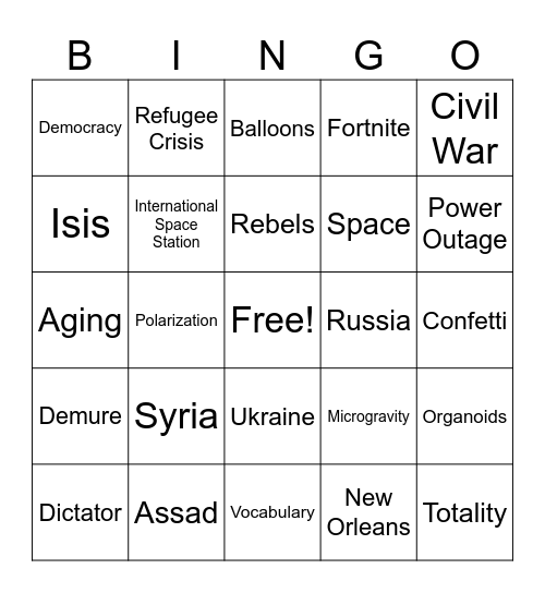 CNN 10 12/10/24 Bingo Card