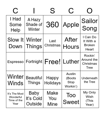 ETC End of Year Musical Bingo Card