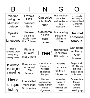 IB AS&R Nashville Townhall Bingo Card