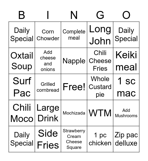 Queen B's Bingo Card