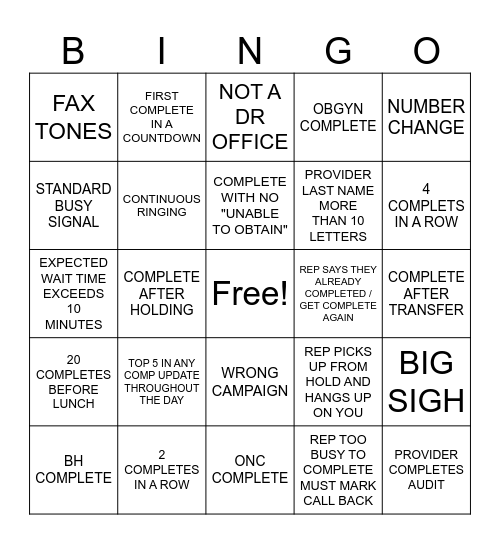 WELLCARE Bingo Card