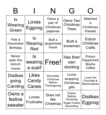 Christmas- Jingle & Mix Bingo Card