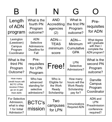 Healthcare Quest Bingo Card