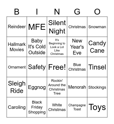 Holiday Bingo Card