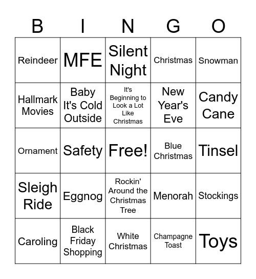 Holiday Bingo Card