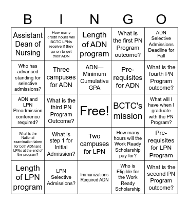 Healthcare Quest Bingo Card