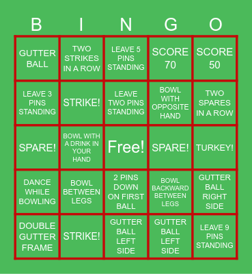 BOWLING Bingo Card