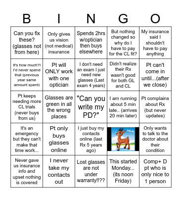 Aye Eye I! Bingo Card