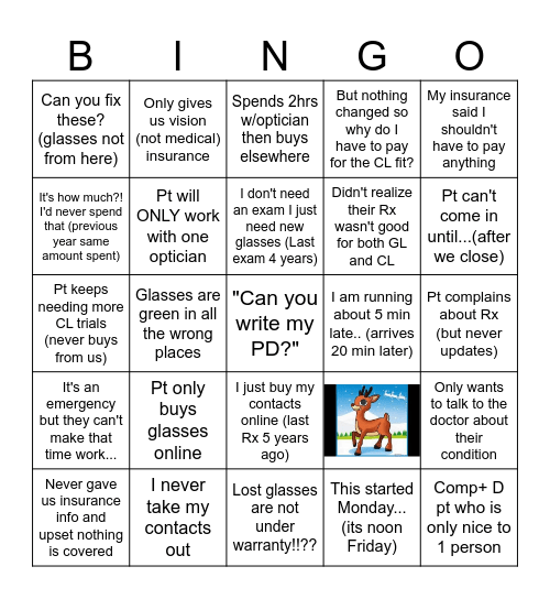 Aye Eye I! Bingo Card