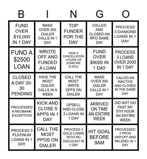 PLS LR BINGO Card