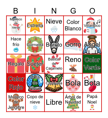 Bingo Navideño raf Bingo Card