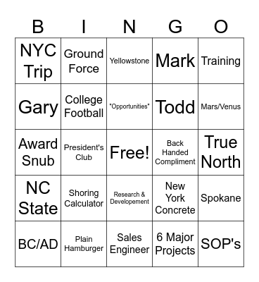 2024 Year End Dept Review & Awards Bingo Card