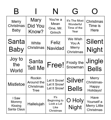 Christmas Bingo Card