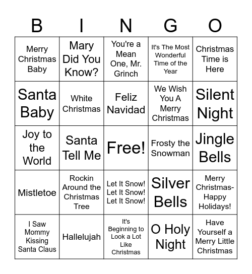 Christmas Bingo Card