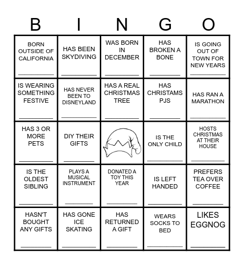 JINGLE & MINGLE Bingo Card