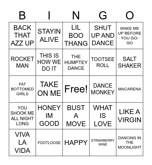 WEAVER BROTHERS BINGO Card