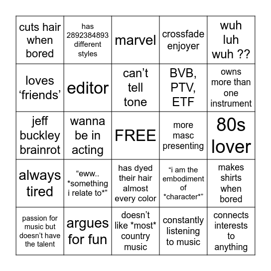 brit bingo :3 Bingo Card
