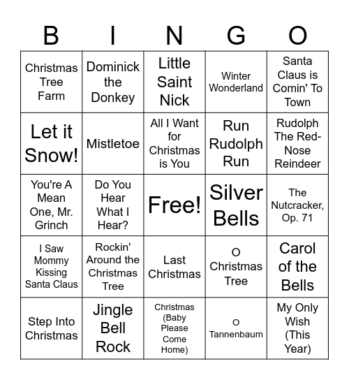 Christmas Bingo Card