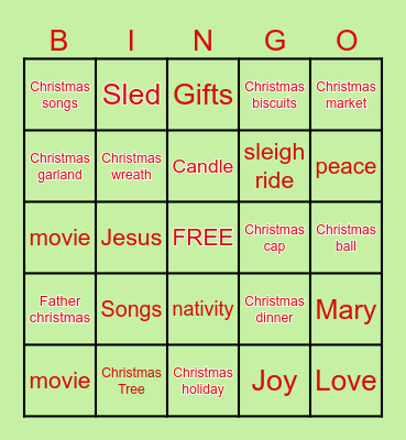 Holiday Fun! Bingo Card