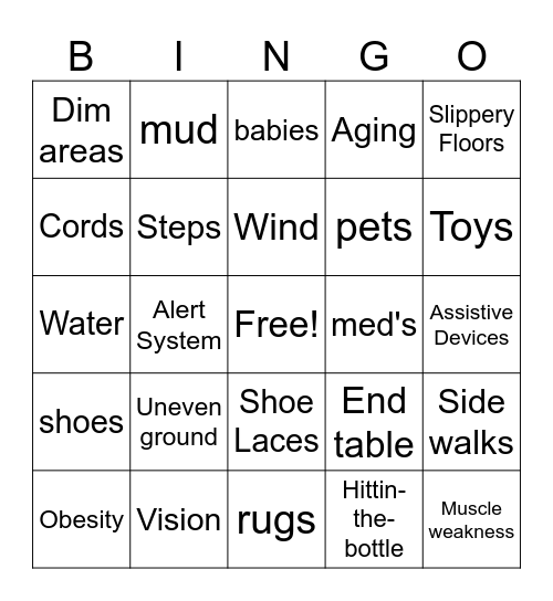 Fall Bingo Card