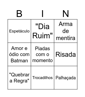 Bingo Coringa Bingo Card