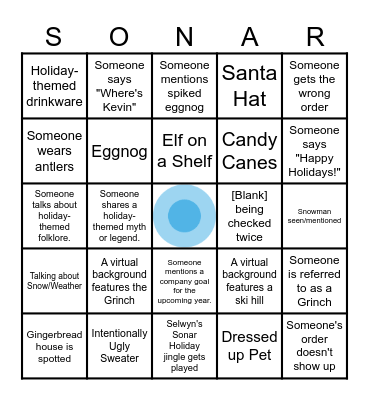 SNOWMAN BINGO Card