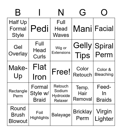 Cos School Bingo Card