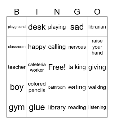 Units 1 & 2 Vocabulary Bingo Card