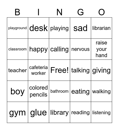 Units 1 & 2 Vocabulary Bingo Card