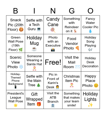 ATB Place Holiday BINGO Card