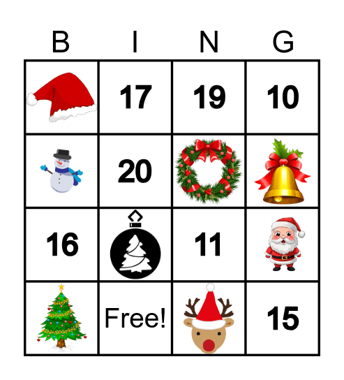 Christmas Bingo Card