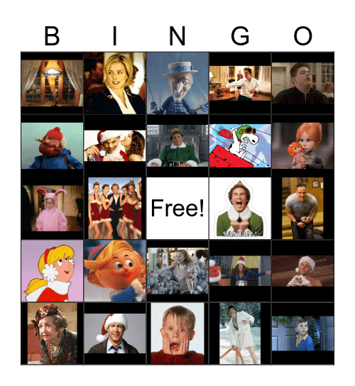 Christmas Movie Characters Bingo Card