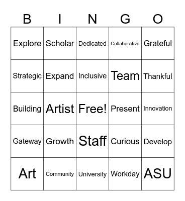 SOA Staff Bingo Card
