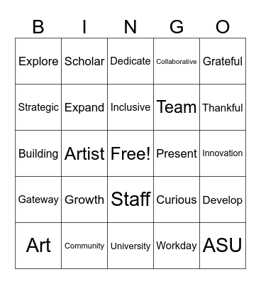 SOA Staff Bingo Card