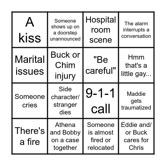 9-1-1 BINGO Card