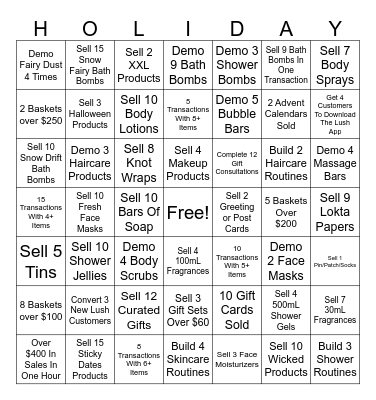 Team Holiday Sales Bingo! Bingo Card