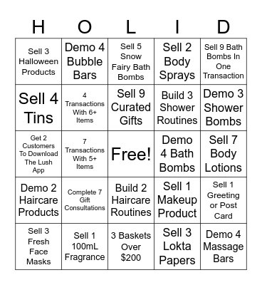 Team Holiday Sales Bingo! Bingo Card