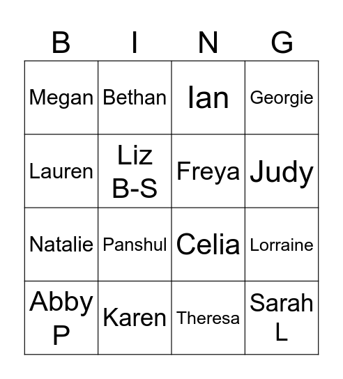 The Hub Christmas Bingo Card