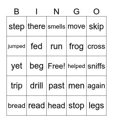 2nd Grade Bingo Card