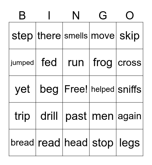 2nd Grade Bingo Card